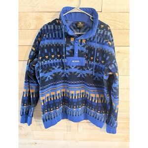 Columbia Powder Keg Fleece Pullover Men's M Southwestern Aztec Fast Shipping